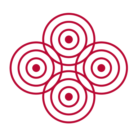 zu sehen ist das Logo des ländlichen Raums in Sachsen: Vier konzentrische Kreise 